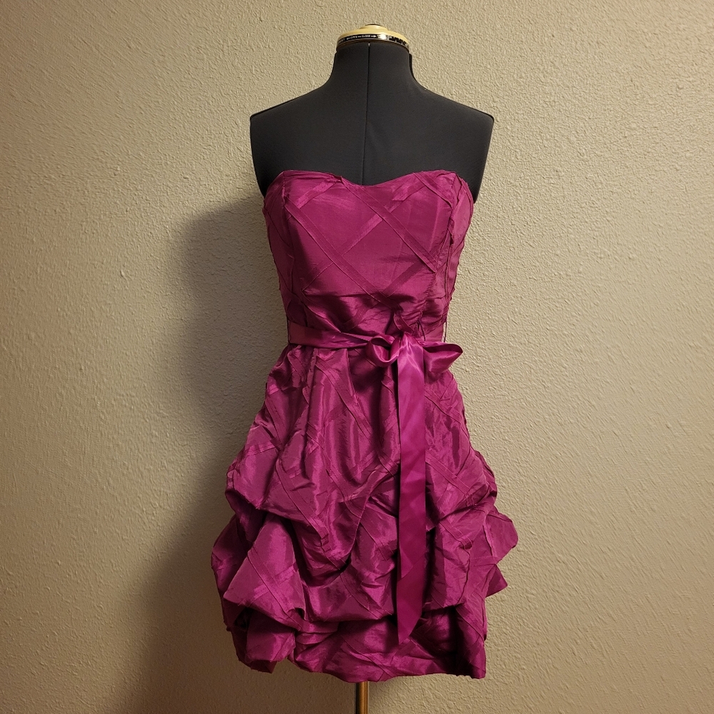 My Michelle Dark Fuchsia Strapless Dress Size 9
